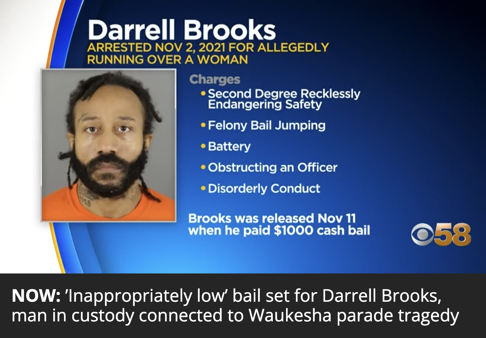 Darrell Brooks, Man In Custody Connected to Waukesha Parade Tragedy
